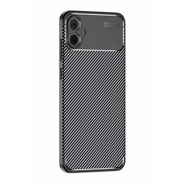 Samsung Galaxy A05 Kılıf Auto Focus Karbon Kapak - Siyah