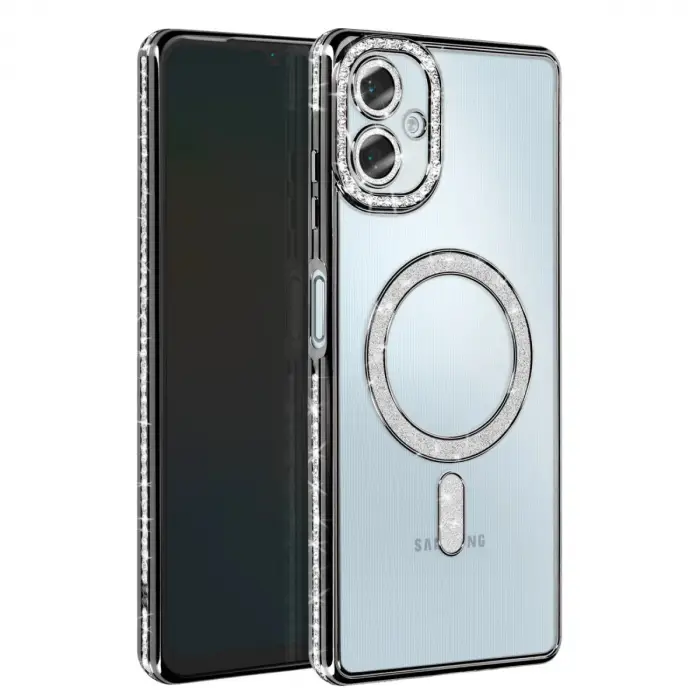 Samsung Galaxy A06 Joke Simli Magneticsafe Kılıf - Siyah