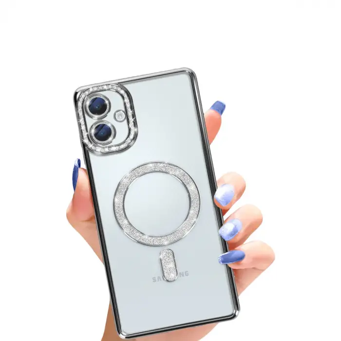 Samsung Galaxy A06 Joke Simli Magneticsafe Kılıf - Siyah
