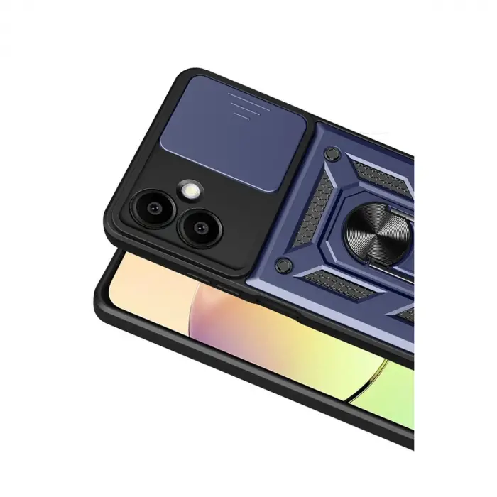 Samsung Galaxy A07 4g Pars Lens Yüzüklü Silikon - Lacivert