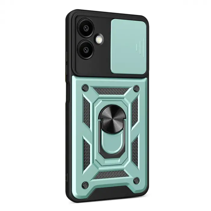 Samsung Galaxy A07 4g Pars Lens Yüzüklü Silikon - Yeşil