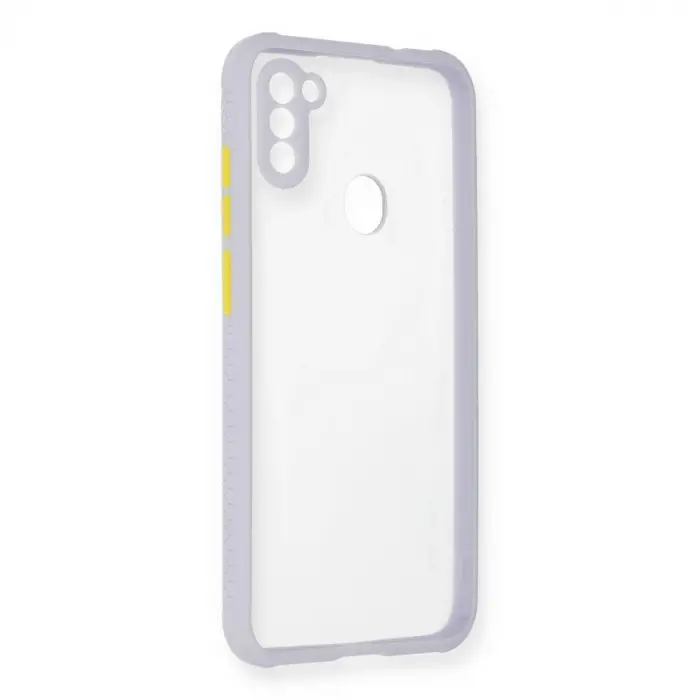 Samsung Galaxy A11 Kılıf Miami Şeffaf Silikon - Lila