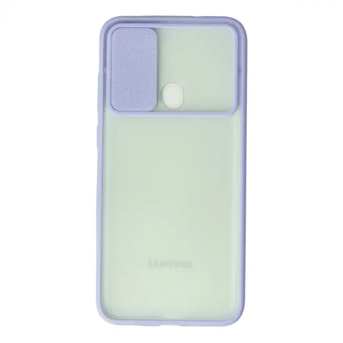 Samsung Galaxy A11 Kılıf Palm Buzlu Kamera Sürgülü Silikon - Lila