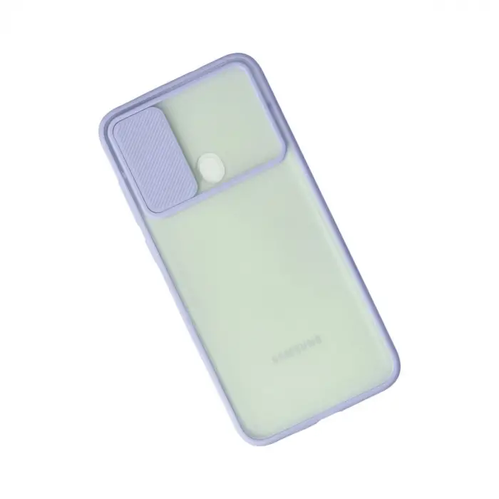 Samsung Galaxy A11 Kılıf Palm Buzlu Kamera Sürgülü Silikon - Lila
