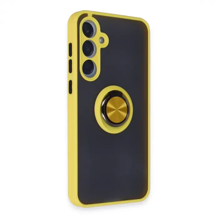 Samsung Galaxy A15 4g Kılıf Montreal Yüzüklü Silikon Kapak - Sarı