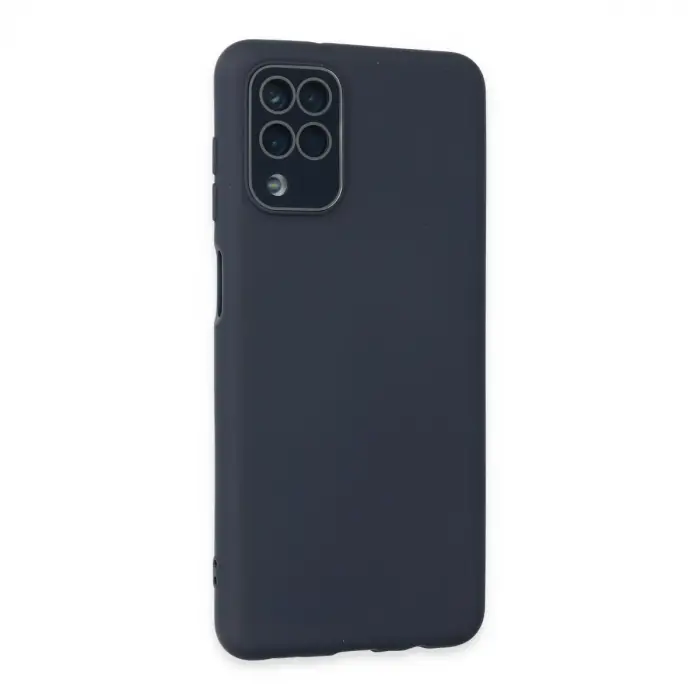 Samsung Galaxy A22 Kılıf Lansman Glass Kapak - Lacivert