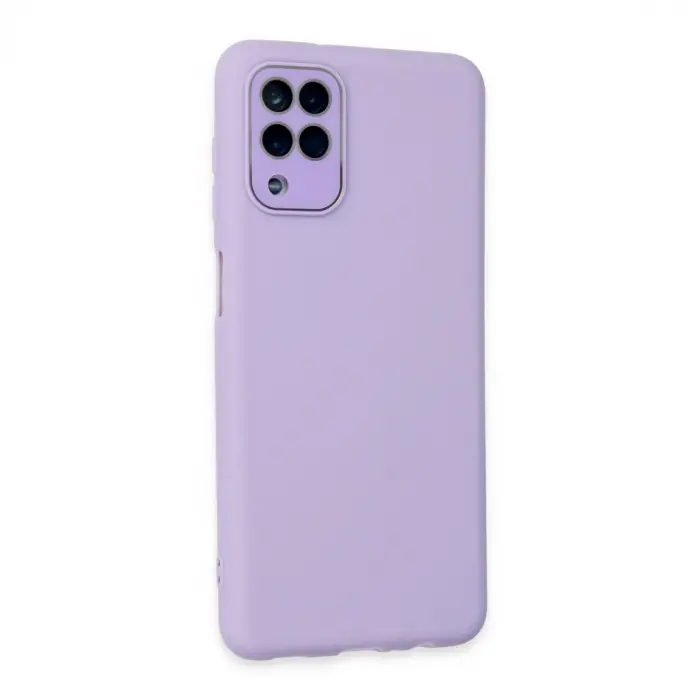 Samsung Galaxy A22 Kılıf Lansman Glass Kapak - Lila