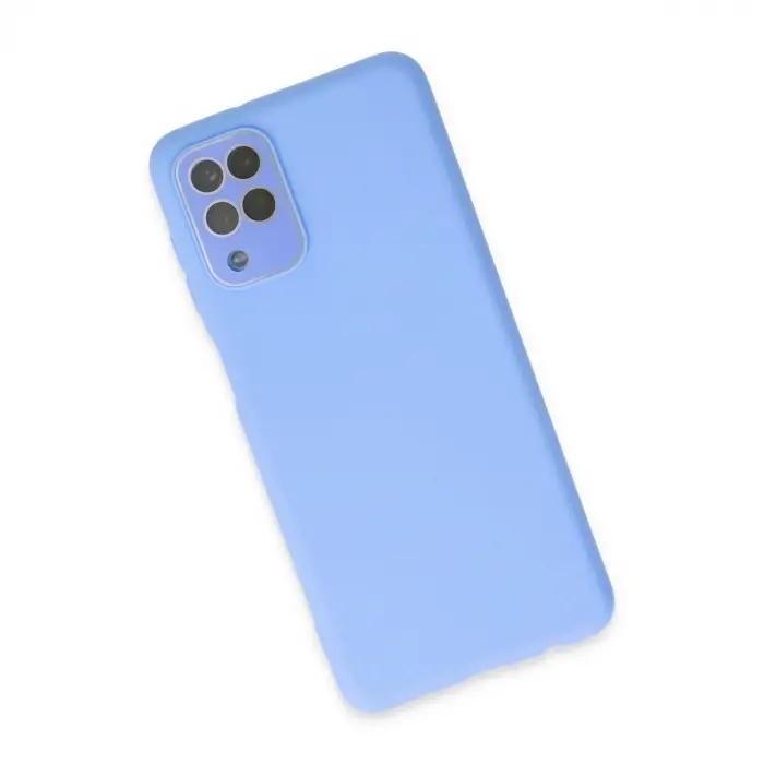 Samsung Galaxy A22 Kılıf Lansman Glass Kapak - Mavi