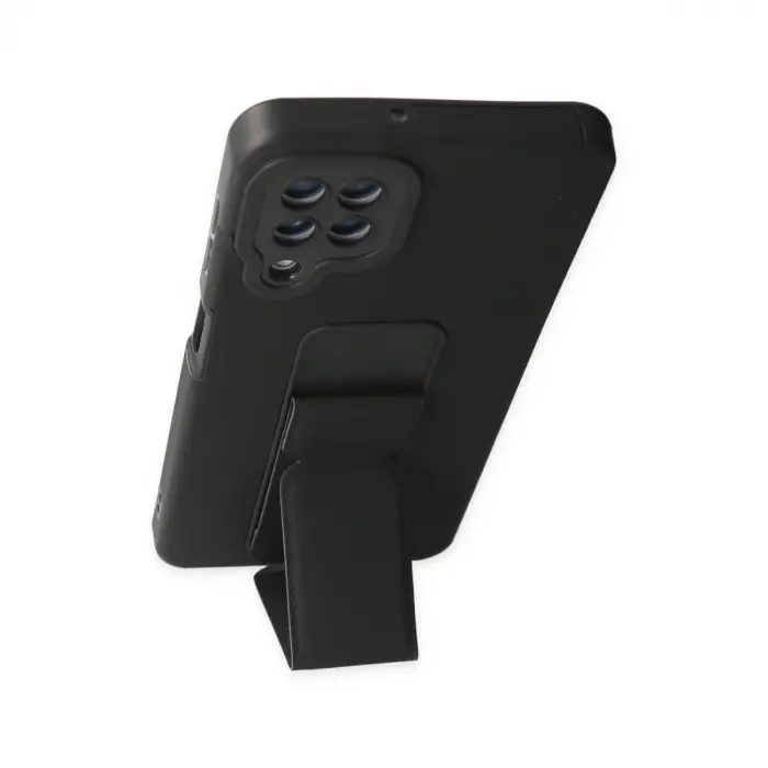 Samsung Galaxy A22 Kılıf Mega Standlı Silikon - Siyah