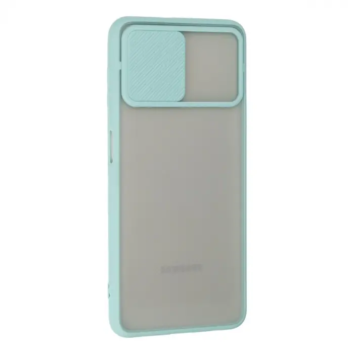 Samsung Galaxy A22 Kılıf Palm Buzlu Kamera Sürgülü Silikon - Turkuaz