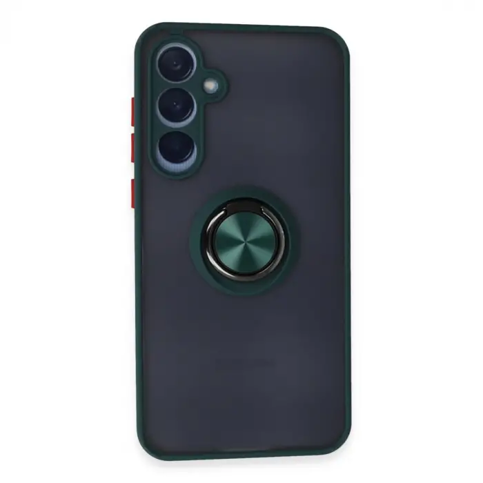 Samsung Galaxy A25 5g Kılıf Montreal Yüzüklü Silikon Kapak - Yeşil