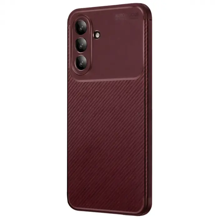 Samsung Galaxy A26 Kılıf Auto Focus Karbon Kapak - Bordo