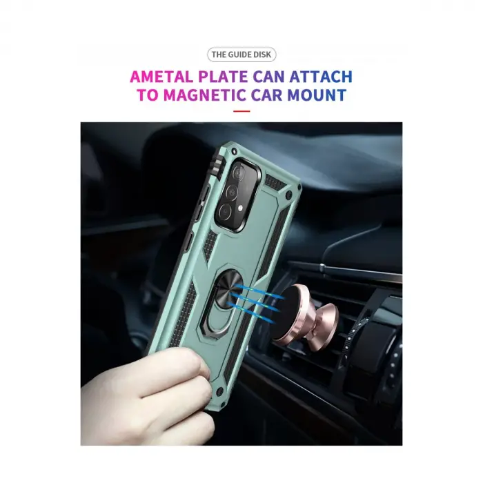 Samsung Galaxy A33 5g Kılıf Sofya Yüzüklü Silikon Kapak - Yeşil