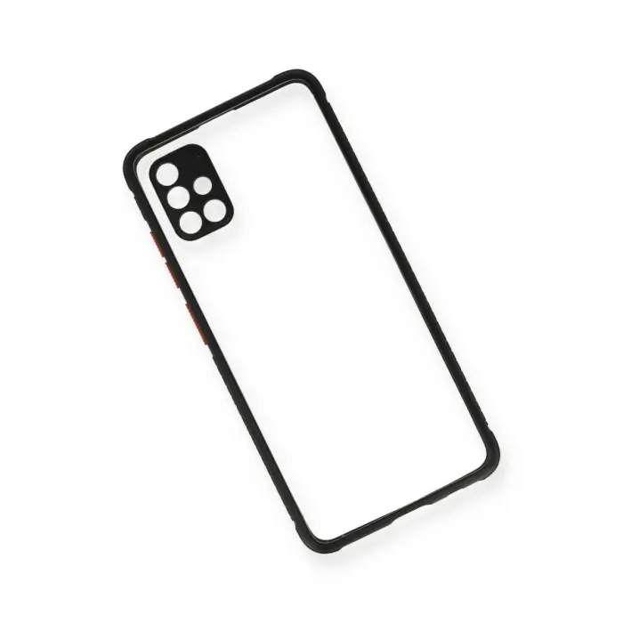 Samsung Galaxy A71 Kılıf Miami Şeffaf Silikon - Siyah