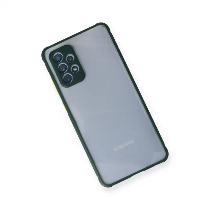 Samsung Galaxy A72 Kılıf Miami Şeffaf Silikon - Koyu Yeşil