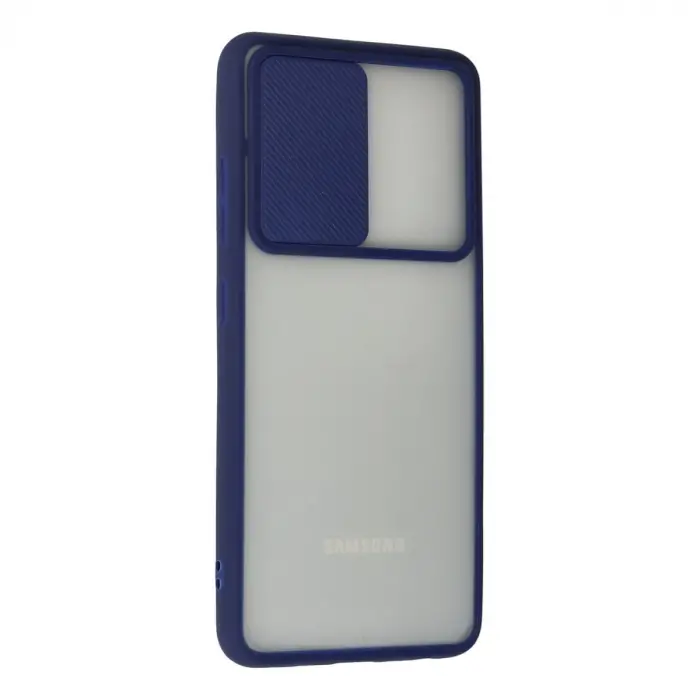 Samsung Galaxy A72 Kılıf Palm Buzlu Kamera Sürgülü Silikon - Lacivert