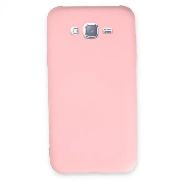 Samsung Galaxy J7 Kılıf Nano İçi Kadife Silikon - Pudra