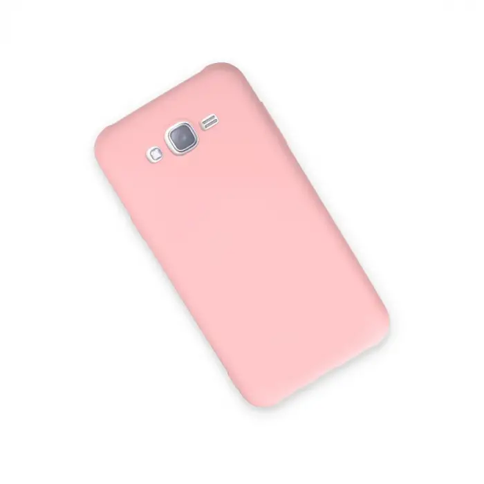 Samsung Galaxy J7 Kılıf Nano İçi Kadife Silikon - Pudra