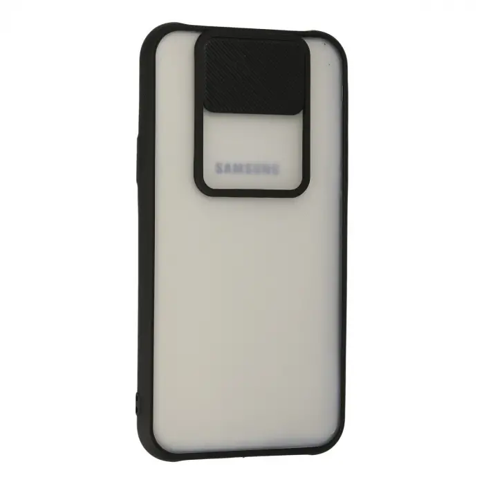 Samsung Galaxy J7 Kılıf Palm Buzlu Kamera Sürgülü Silikon - Siyah