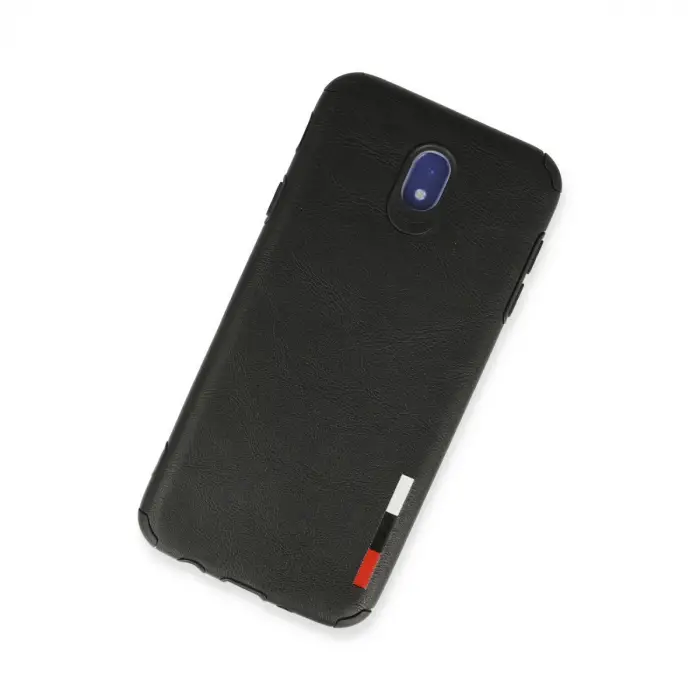 Samsung Galaxy J7 Pro / J730 Kılıf Loop Deri Silikon - Siyah