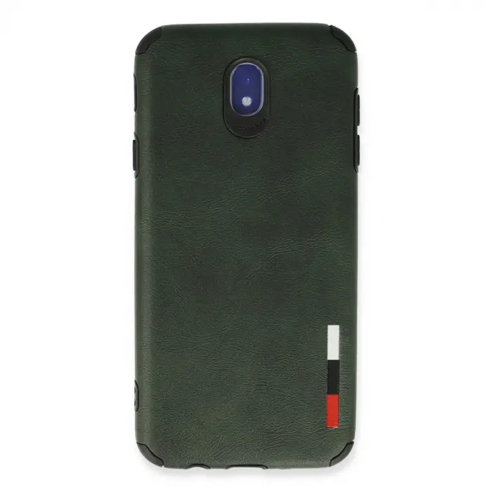 Samsung Galaxy J7 Pro / J730 Kılıf Loop Deri Silikon - Yeşil