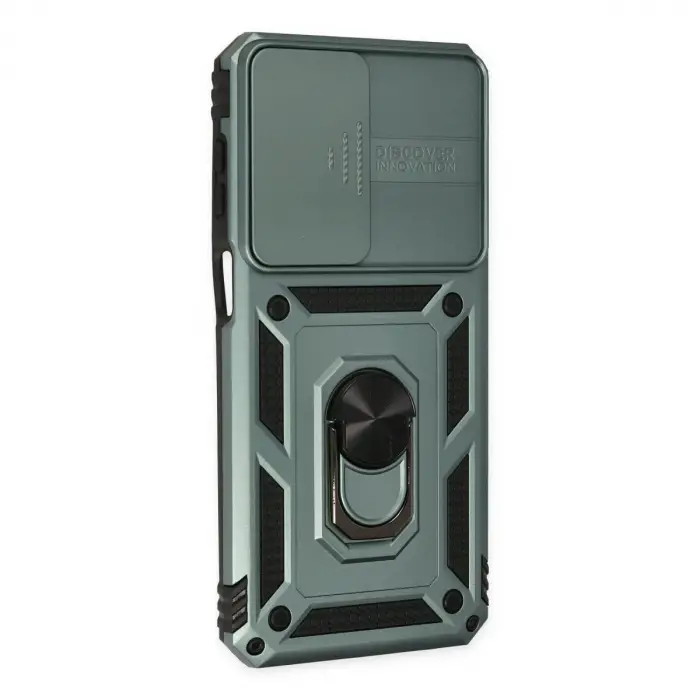 samsung galaxy m33 kılıf pars lens yüzüklü silikon - yeşil