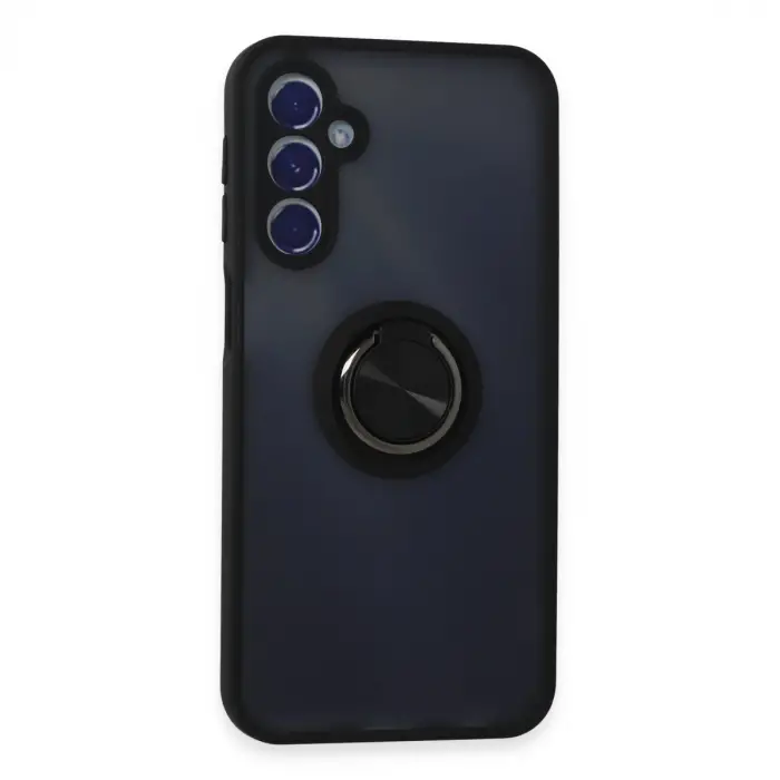Samsung Galaxy M34 5g Kılıf Montreal Yüzüklü Silikon Kapak - Siyah