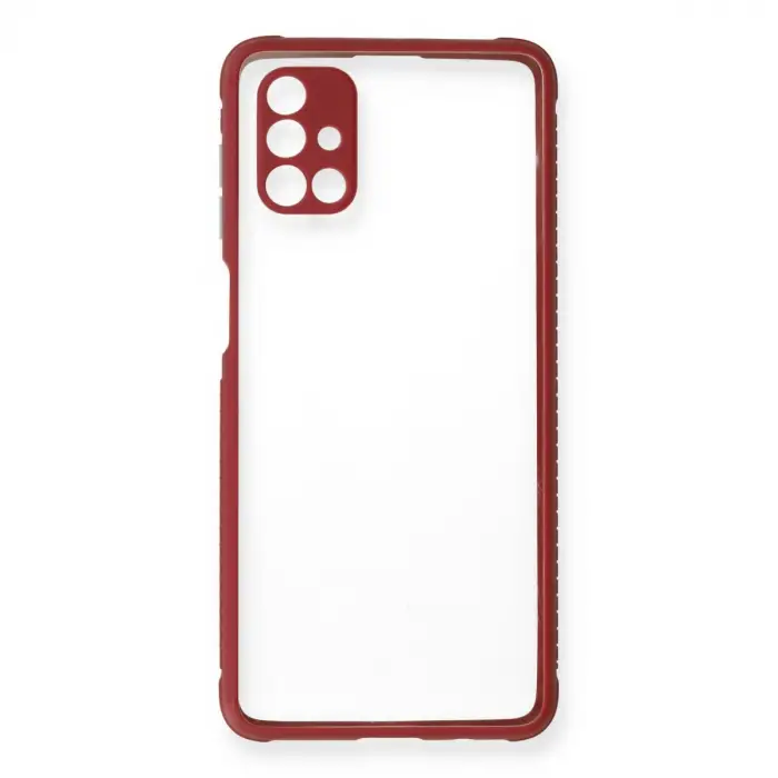Samsung Galaxy M51 Kılıf Miami Şeffaf Silikon - Fuşya
