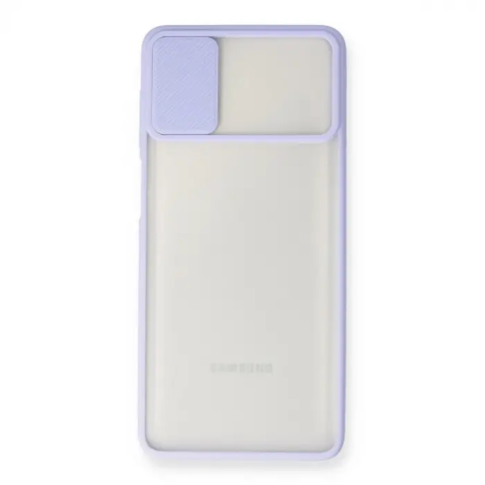 Samsung Galaxy M51 Kılıf Palm Buzlu Kamera Sürgülü Silikon - Lila