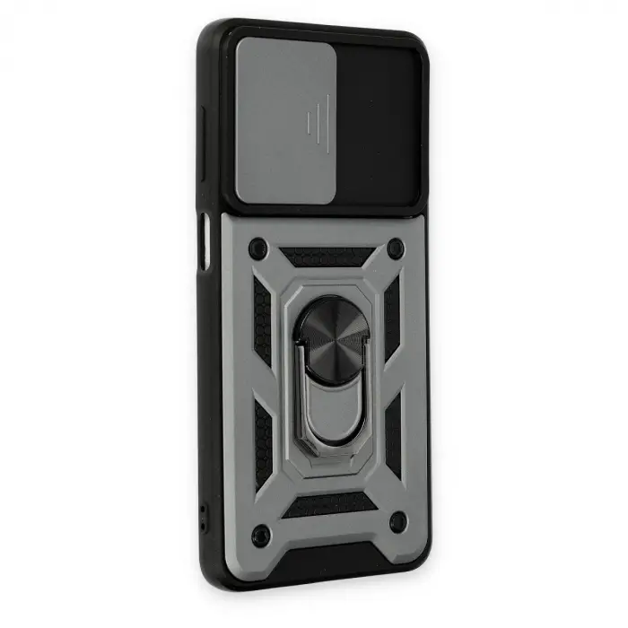 Samsung Galaxy M52 5g Kılıf Pars Lens Yüzüklü Silikon - Gümüş