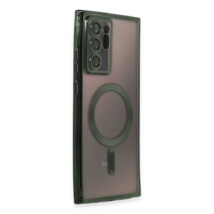 Samsung Galaxy Note 20 Ultra Kılıf Kross Magneticsafe Kapak - Koyu Yeşil