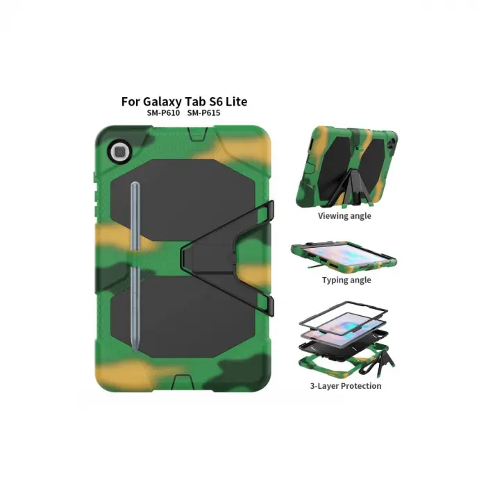 Samsung Galaxy P610 Tab S6 Lite 10.4 Kılıf Griffin Tablet Kapak - Kamuflaj