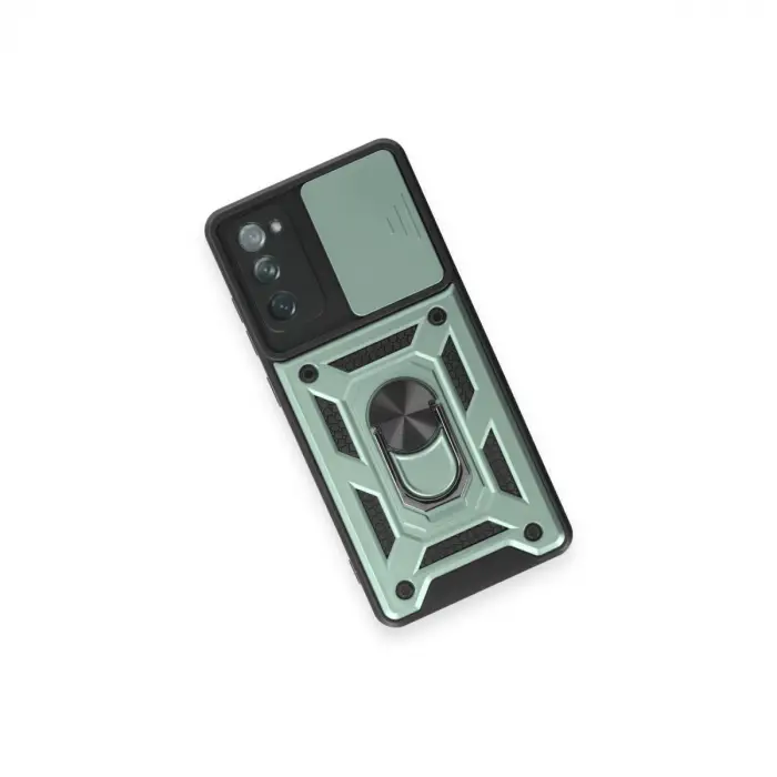 Samsung Galaxy S20 Fe Kılıf Pars Lens Yüzüklü Silikon - Yeşil