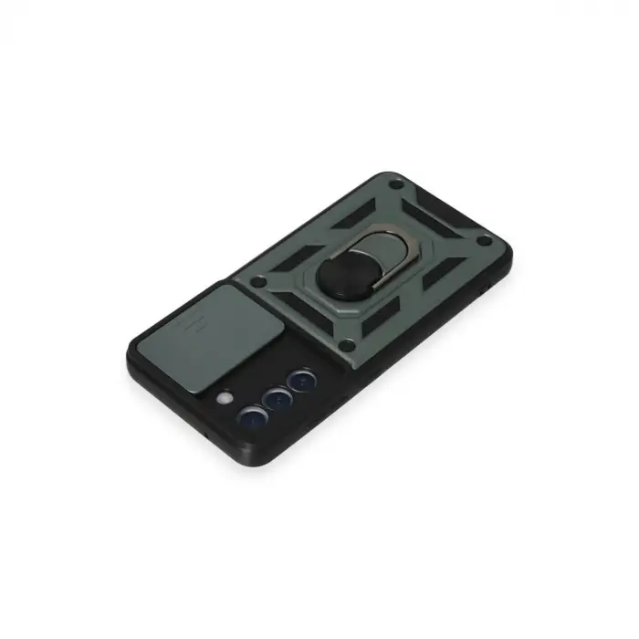 Samsung Galaxy S21 Fe Kılıf Pars Lens Yüzüklü Silikon - Yeşil