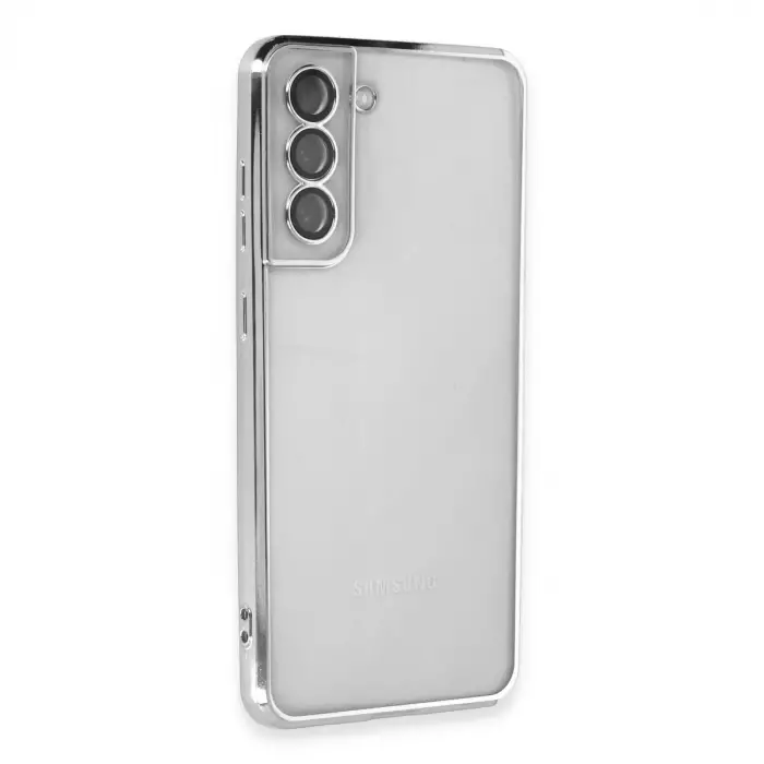 Samsung Galaxy S21 Fe Kılıf Razer Lensli Silikon - Gümüş