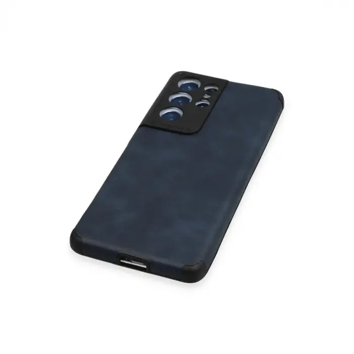 Samsung Galaxy S21 Ultra Kılıf Loop Deri Silikon - Lacivert