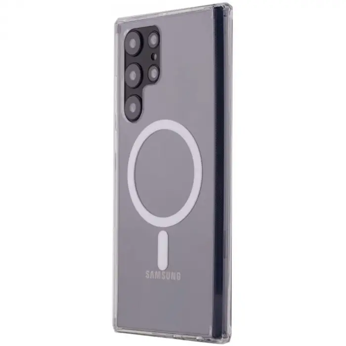 Samsung Galaxy S22 Ultra Kılıf Magneticsafe Şeffaf Silikon - Şeffaf