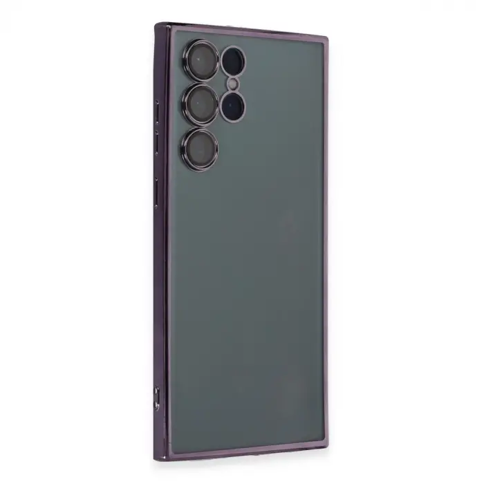 Samsung Galaxy S22 Ultra Kılıf Razer Lensli Silikon - Mor