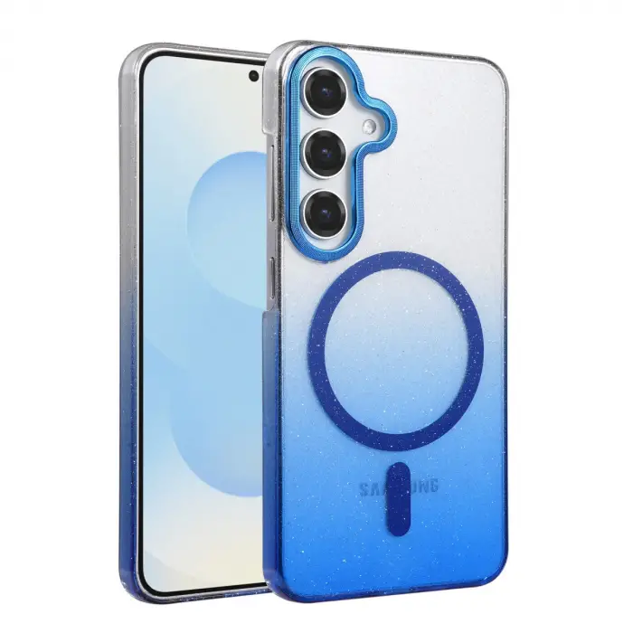 Samsung Galaxy S23 Fe Glossy Magsafe Kapak - Mavi