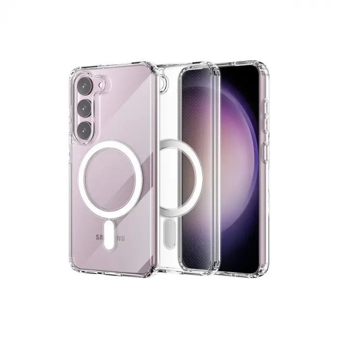 Samsung Galaxy S23 Kılıf Magneticsafe Şeffaf Silikon - Şeffaf