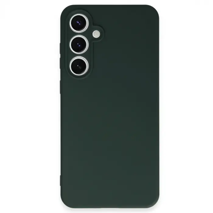 Samsung Galaxy S24 Fe Kılıf Nano İçi Kadife Silikon - Koyu Yeşil