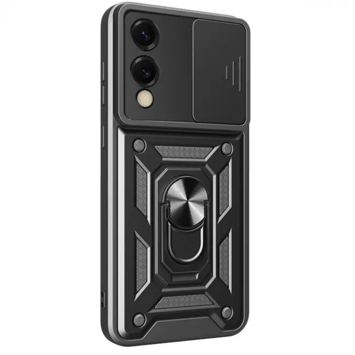 Samsung Galaxy S25 Edge Pars Lens Yüzüklü Silikon - Siyah