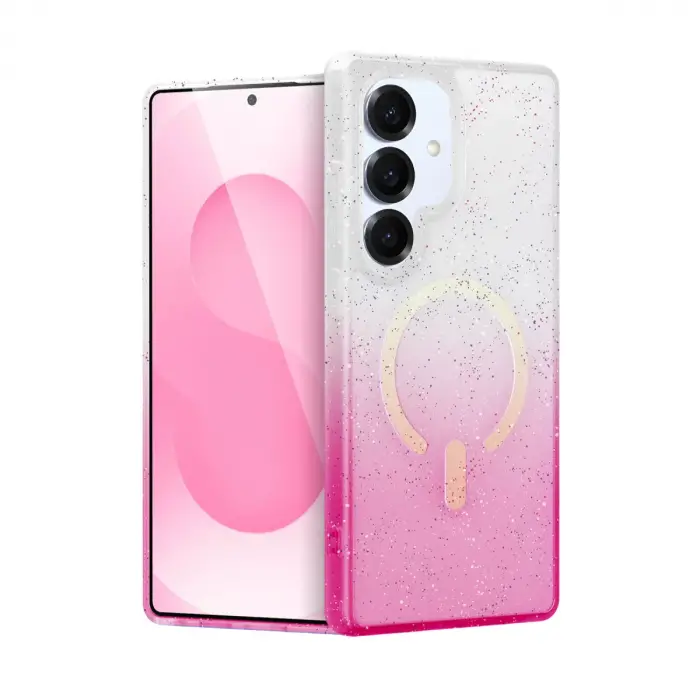 Samsung Galaxy S25 Plus Pummel Shiny Magsafe Kapak - Pembe