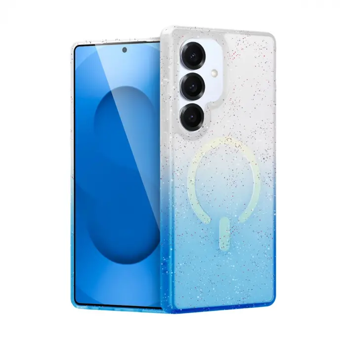 Samsung Galaxy S25 Pummel Shiny Magsafe Kapak - Mavi