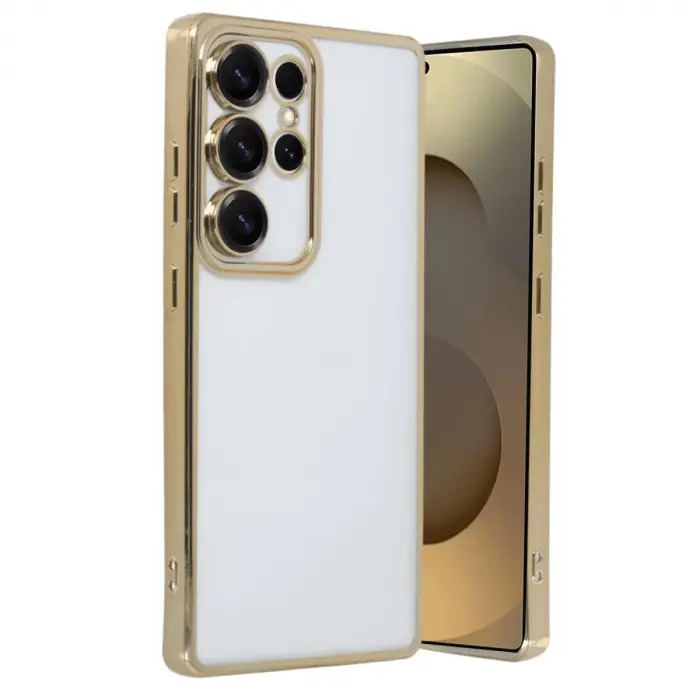 Samsung Galaxy S25 Ultra Kılıf Razer Lensli Silikon - Gold
