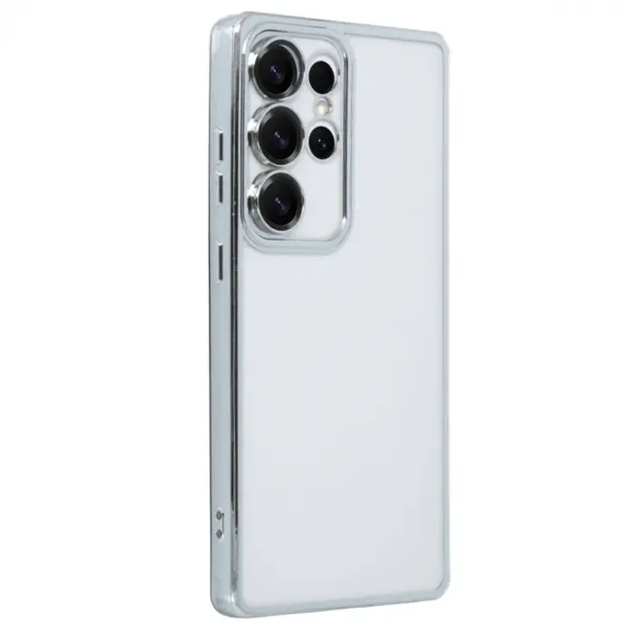 Samsung Galaxy S25 Ultra Kılıf Razer Lensli Silikon - Gümüş