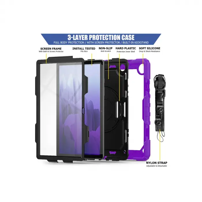 Samsung Galaxy T500 Tab A7 10.4 Kılıf Pars Tablet Kapak - Mor