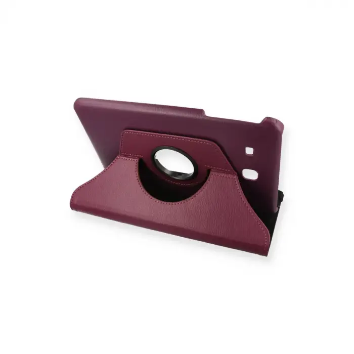 Samsung Galaxy T560 Tab E 9.7 Kılıf 360 Tablet Deri Kılıf - Mürdüm