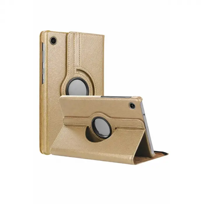 Samsung Galaxy Tab A11 360 Tablet Deri Kılıf - Gold
