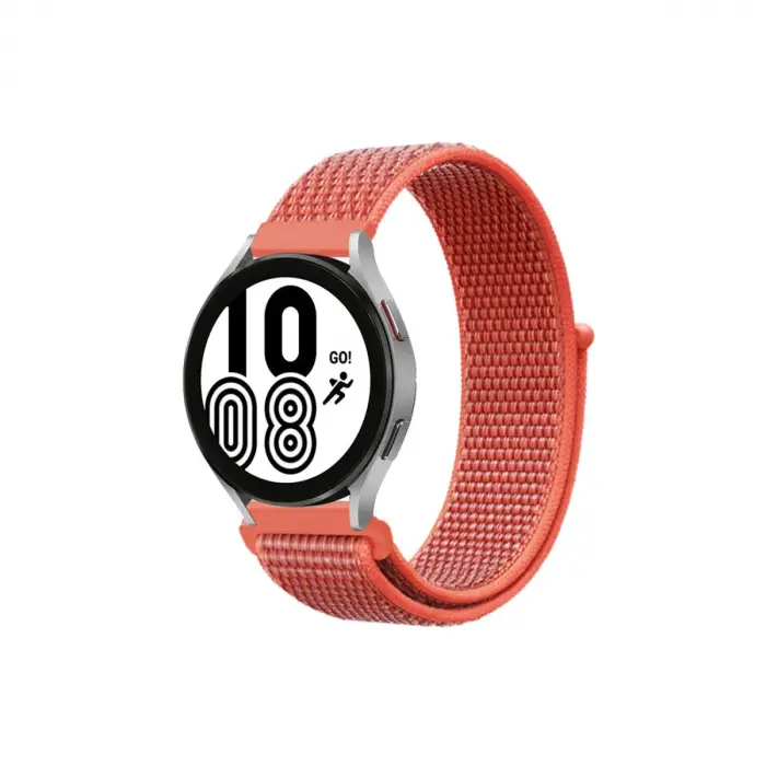 Samsung Galaxy Watch 4 Hasırlı Cırtcırtlı Kordon (SAAT DEĞİLDİR) - Turuncu